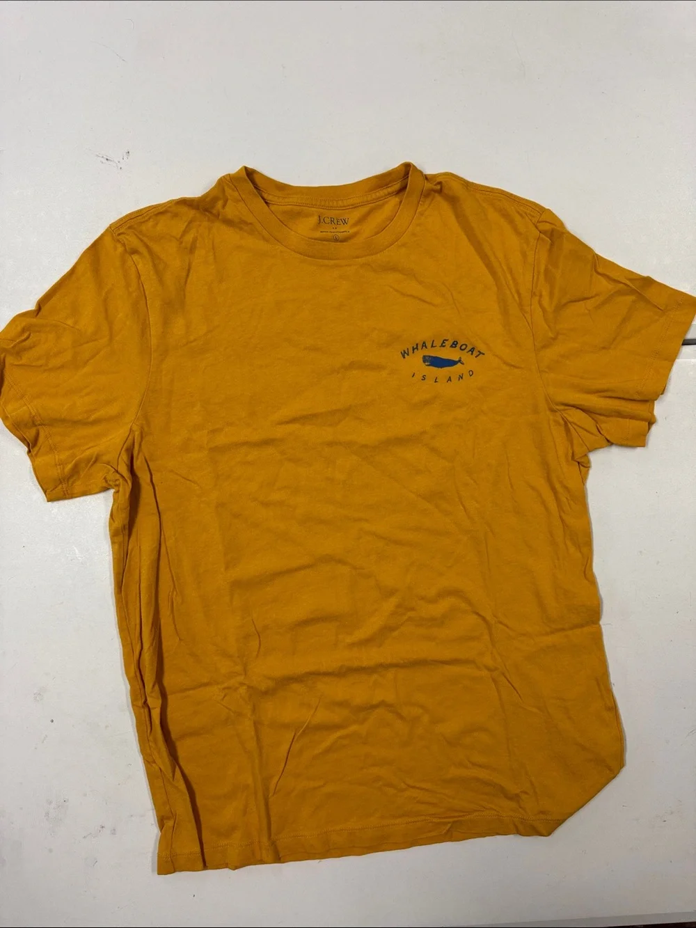 J. Crew Short-Sleeve Whaleboat Island Logo Tee in Mustard Yellow